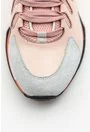 Pantofi sport nuanta roze cu talpa portocalie si detaliu gri metalziat
