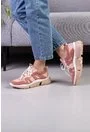Pantofi sport roz pal din piele naturala box si piele intoarsa