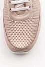 Pantofi sport roz sidefat din piele perforata