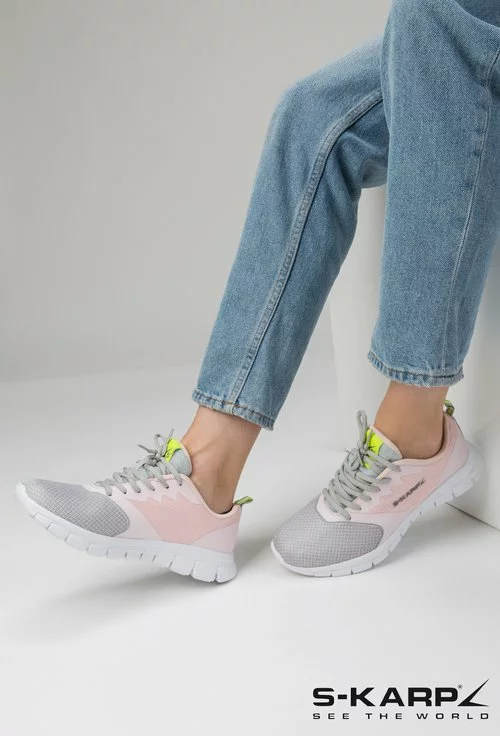 Pantofi sport S-Karp Sneaker Motion nuanta gri cu roz pal