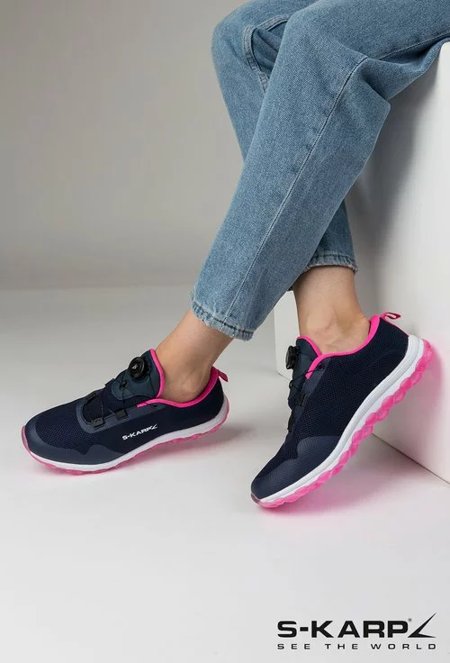Pantofi sport S-Karp Sneaker Vision nuanta bleumarin cu roz