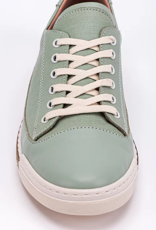 Pantofi sport verzi din piele