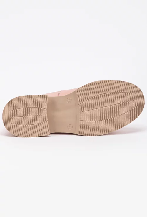 Pantofi tip Oxford realizati din piele nuanta roz