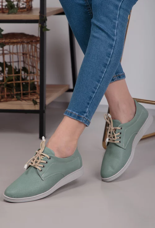 Pantofi verzi din piele