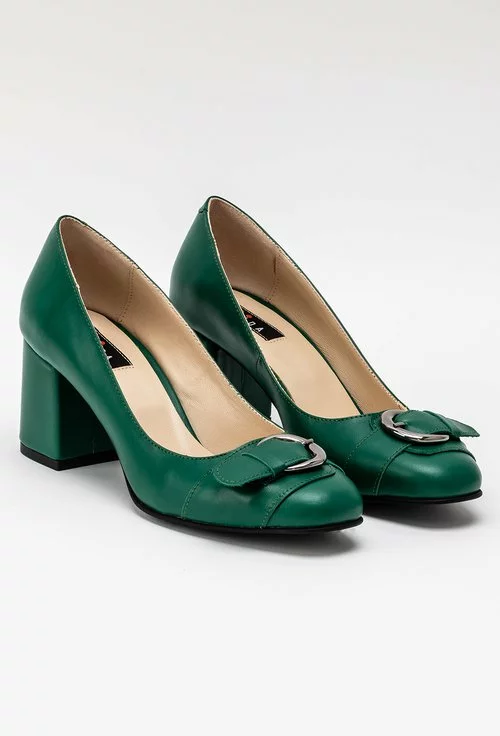 fork desire oxygen Pantofi verzi din piele naturală Adele - Dasha.ro