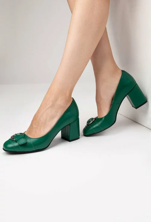 Pantofi verzi din piele naturala Adele