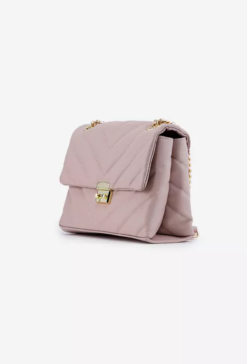 Poseta dama roz pudra din piele