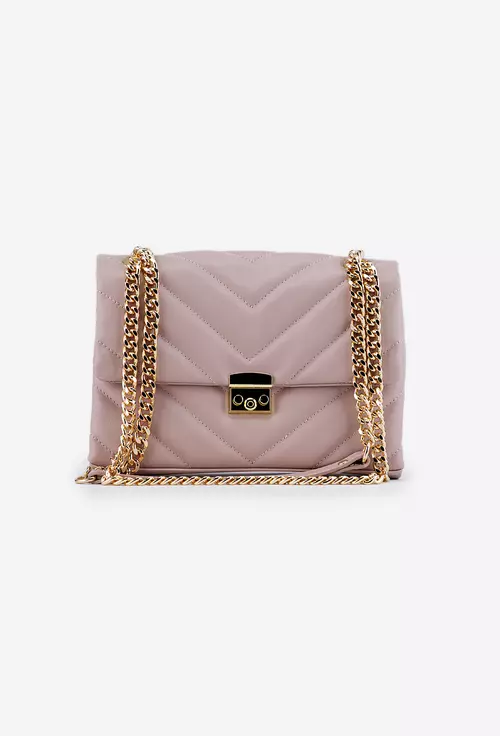 Poseta dama roz pudra din piele