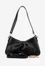 Poseta neagra confectionata din piele texturata
