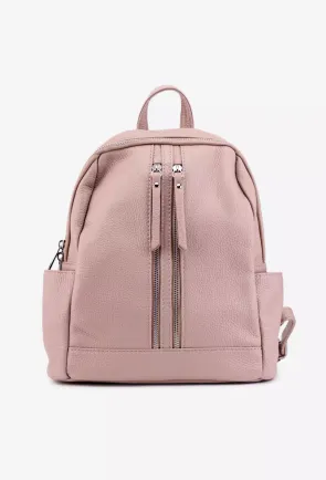 Rucsac dama din piele naturala roz pudra