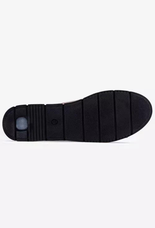 Mocasini dama aramii din piele cu funda picture - 5