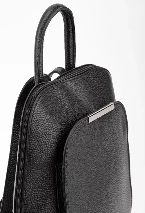 Rucsac dama elegant din piele neagra picture - 3