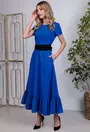 Rochie albastra cu buzunare