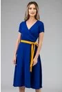 Rochie albastra cu cordon galben