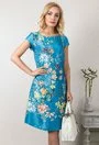 Rochie albastra cu imprimeu floral colorat Jenifer
