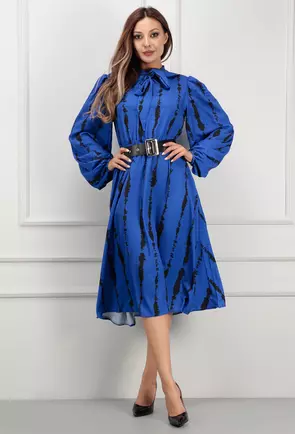 Rochie albastra cu negru