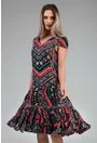 Rochie ampla cu imprimeu abstract multicolor