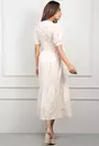 Rochie bej deschis cu umeri bufanti