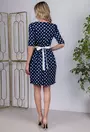 Rochie bleumarin cu buline albe