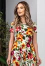 Rochie cu imprimeu floral multicolor