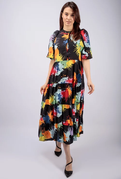 Rochie cu imprimeu multicolor