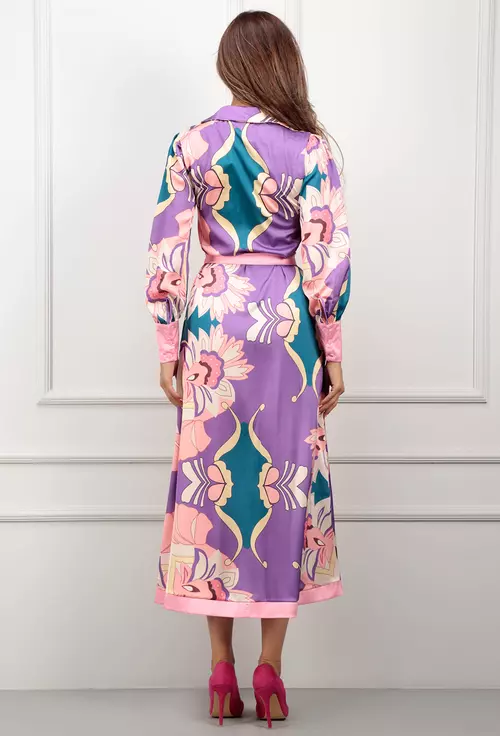 Rochie cu imprimeu multicolor
