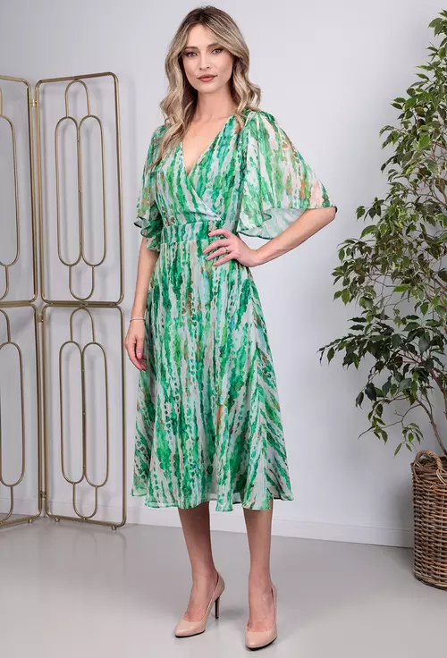 Rochie de vara cu imprimeu verde
