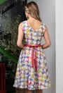 Rochie din bumbac cu imprimeu multicolor