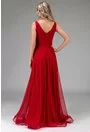 Rochie eleganta lunga rosie