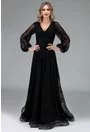Rochie eleganta neagra cu maneca lunga