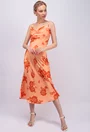 Rochie in nuanta portocalie cu imprimeu