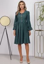Rochie in nuanta verde cu nasturi decorativi
