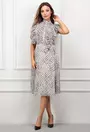 Rochie ivoire cu detalii negre
