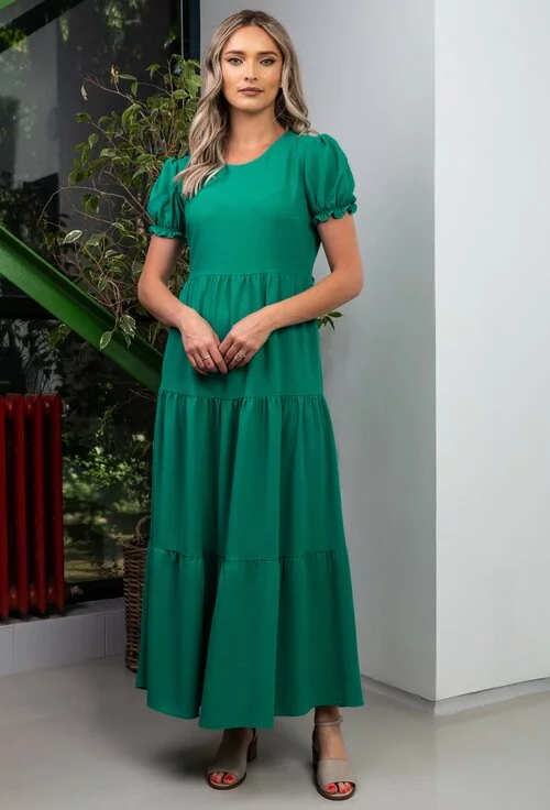 Rochie lunga nuanta verde turcoaz