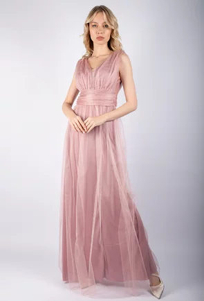 Rochie lunga si eleganta roz