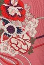 Rochie midi roz somon cu imprimeu floral colorat Medeea