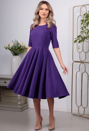 Rochie mov in clos cu buzunare