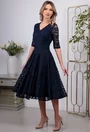 Rochie navy din dantela cu decolteu in V