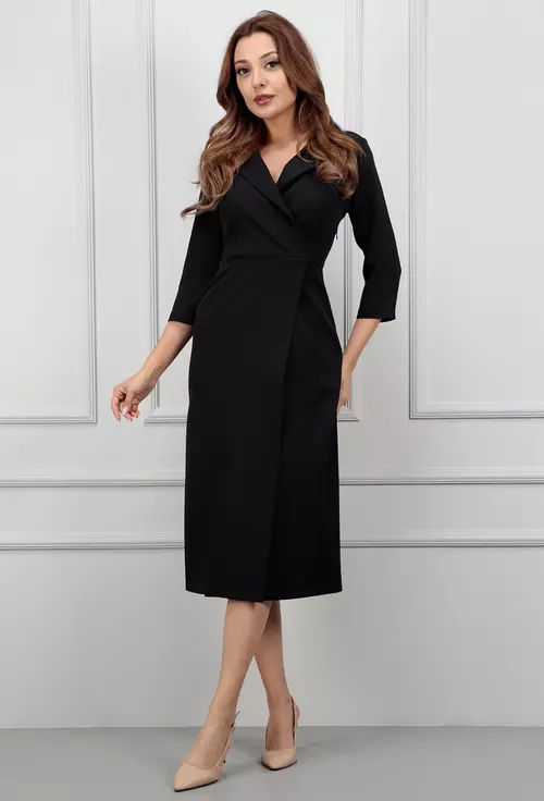 Rochie neagra cu aspect petrecut