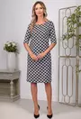 Rochie neagra cu buzunare si detalii albe