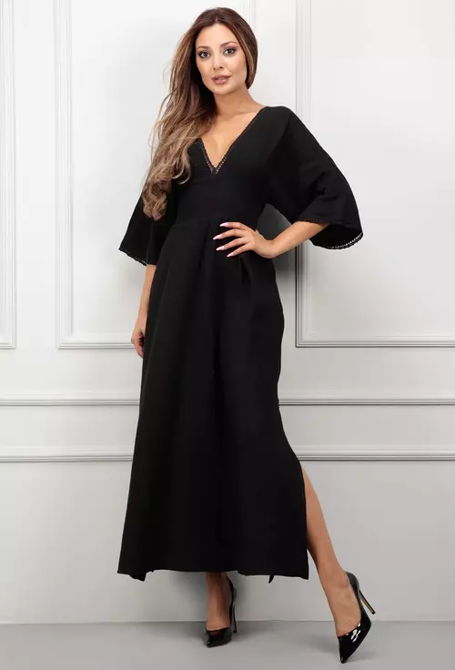 Rochie neagra cu decolteu in V