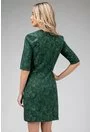 Rochie office verde tip sacou din bumbac