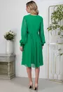 Rochie plisata verde cu insertii stralucitoare
