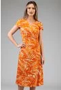 Rochie portocalie cu imprimeu vegetal