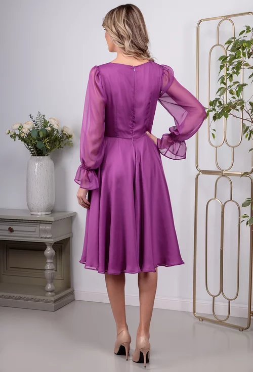 Rochie purple din voal