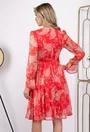 Rochie rosie prevazuta cu imprimeu