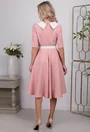 Rochie roz cu buline si guler alb