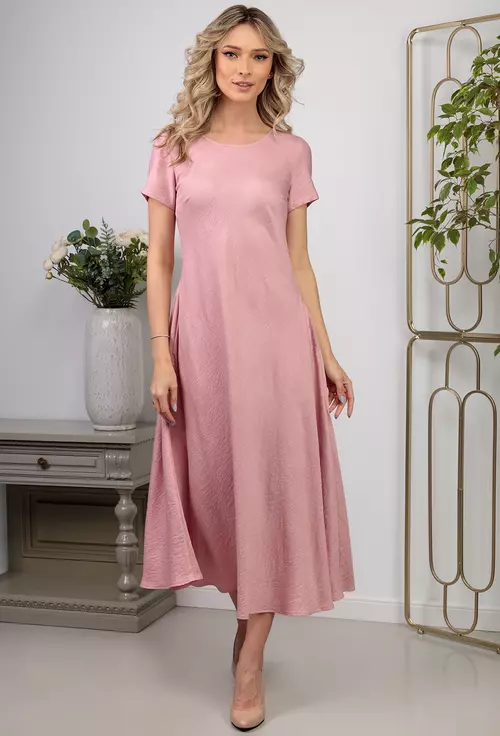 Rochie roz cu buzunare