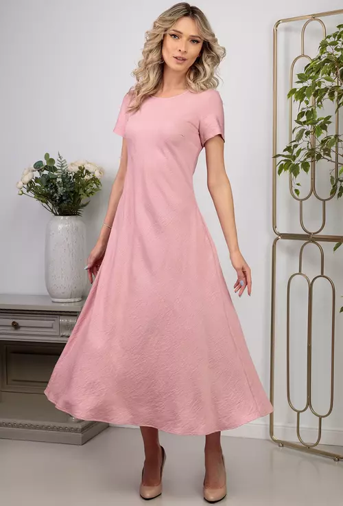 Rochie roz cu buzunare