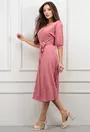 Rochie roz cu model perforat